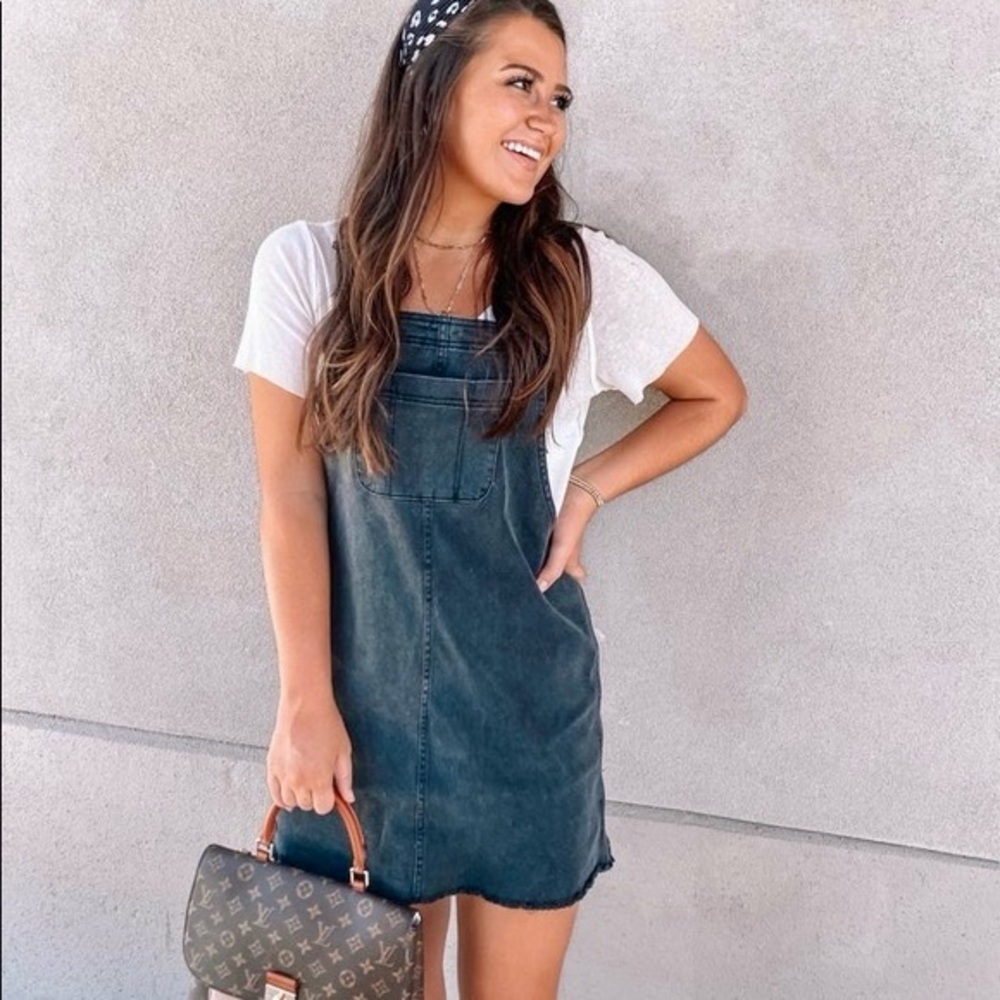 Wild Fable Black Mini Overall Dress - Small